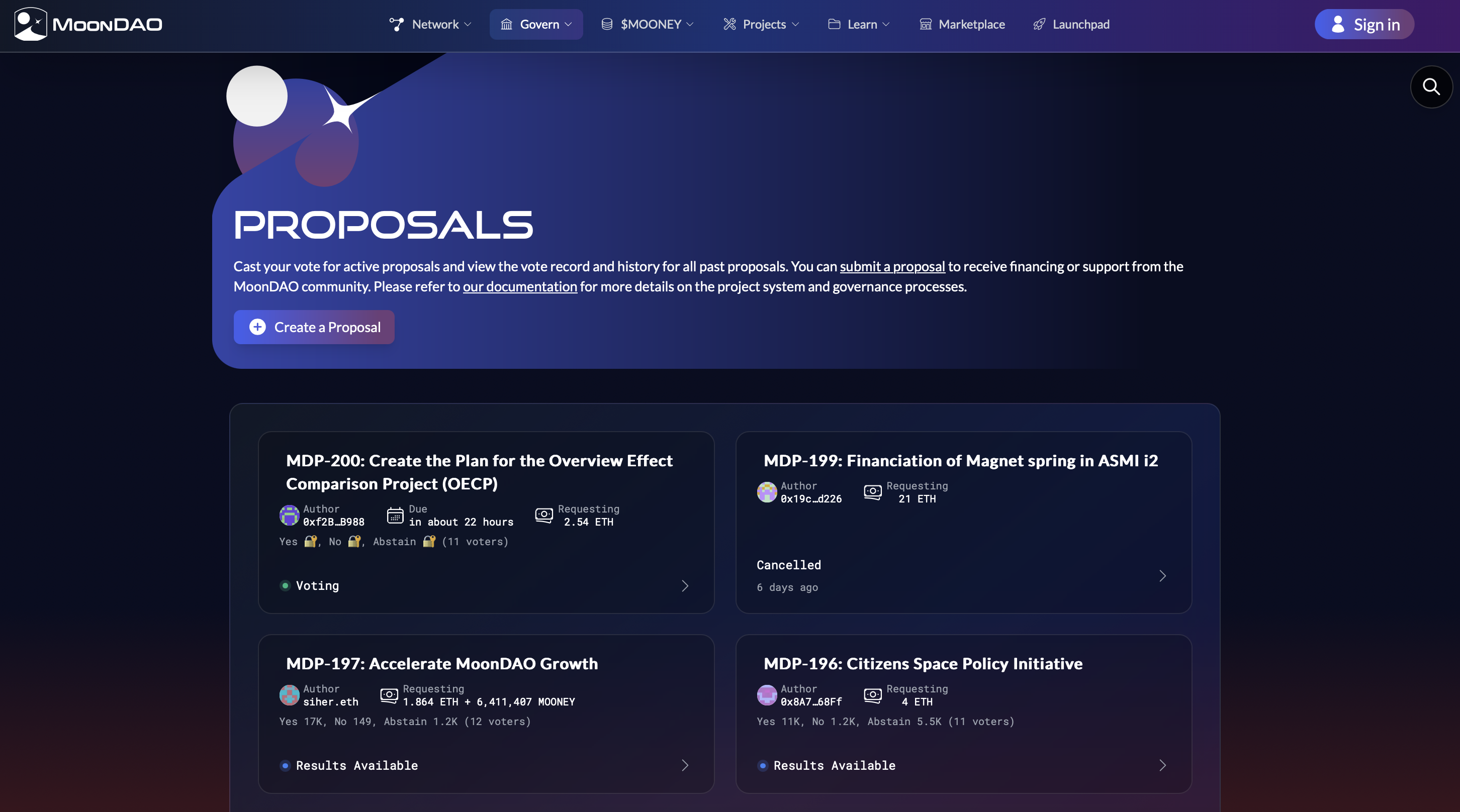 MoonDAO app integration